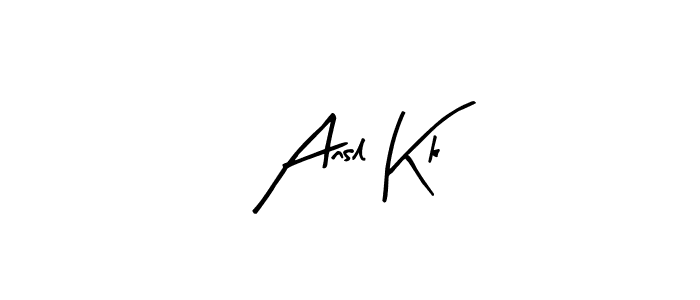 Make a beautiful signature design for name Ansl Kk. With this signature (Arty Signature) style, you can create a handwritten signature for free. Ansl Kk signature style 8 images and pictures png