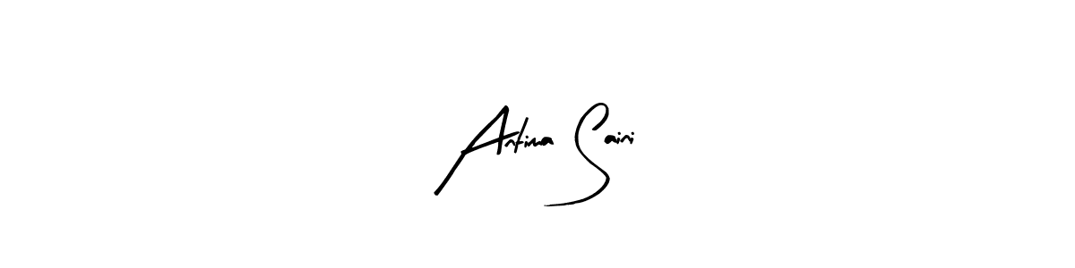 Design your own signature with our free online signature maker. With this signature software, you can create a handwritten (Arty Signature) signature for name Antima Saini. Antima Saini signature style 8 images and pictures png