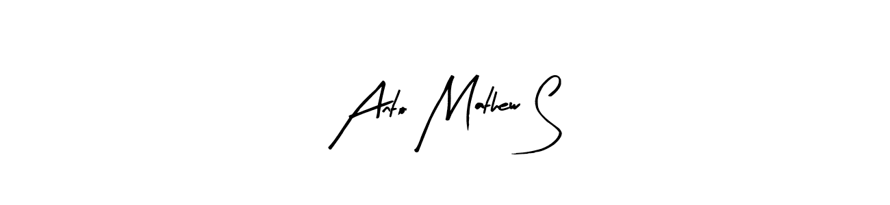 Use a signature maker to create a handwritten signature online. With this signature software, you can design (Arty Signature) your own signature for name Anto Mathew S. Anto Mathew S signature style 8 images and pictures png