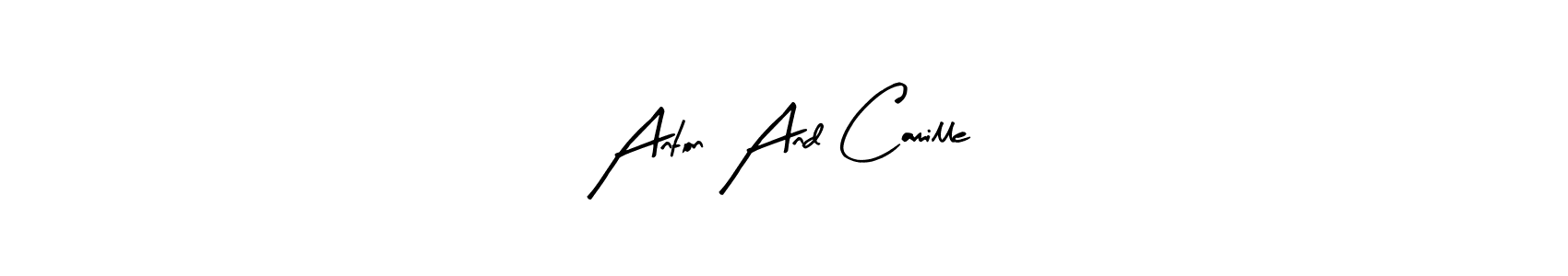 How to make Anton And Camille name signature. Use Arty Signature style for creating short signs online. This is the latest handwritten sign. Anton And Camille signature style 8 images and pictures png