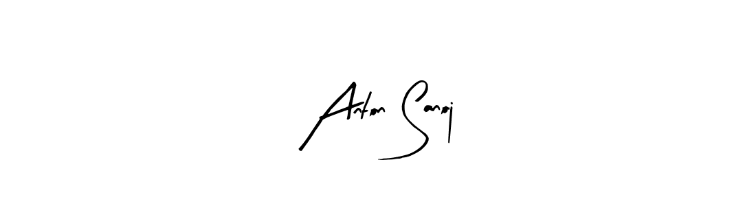 How to make Anton Sanoj name signature. Use Arty Signature style for creating short signs online. This is the latest handwritten sign. Anton Sanoj signature style 8 images and pictures png