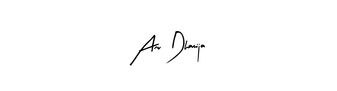 You should practise on your own different ways (Arty Signature) to write your name (Anu Dhamija) in signature. don't let someone else do it for you. Anu Dhamija signature style 8 images and pictures png