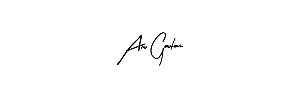 Similarly Arty Signature is the best handwritten signature design. Signature creator online .You can use it as an online autograph creator for name Anu Gautam. Anu Gautam signature style 8 images and pictures png
