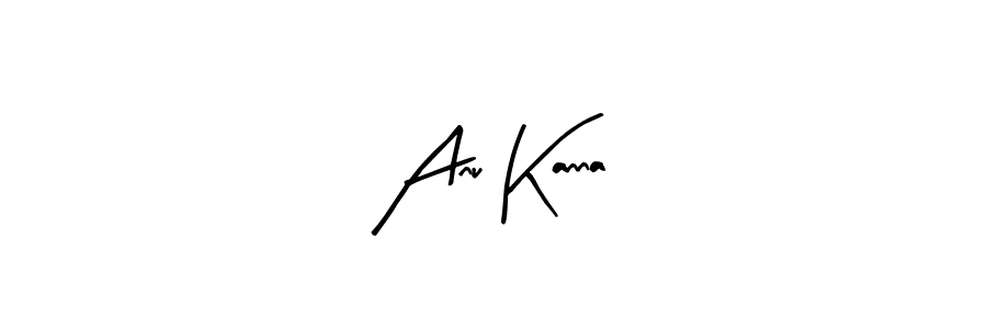 Arty Signature is a professional signature style that is perfect for those who want to add a touch of class to their signature. It is also a great choice for those who want to make their signature more unique. Get Anu Kanna name to fancy signature for free. Anu Kanna signature style 8 images and pictures png