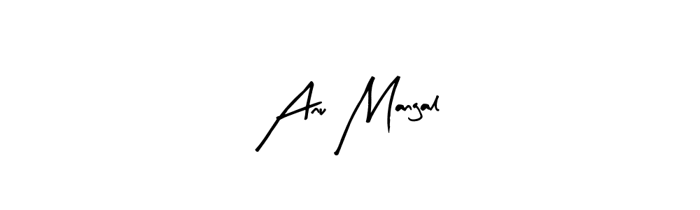 Arty Signature is a professional signature style that is perfect for those who want to add a touch of class to their signature. It is also a great choice for those who want to make their signature more unique. Get Anu Mangal name to fancy signature for free. Anu Mangal signature style 8 images and pictures png