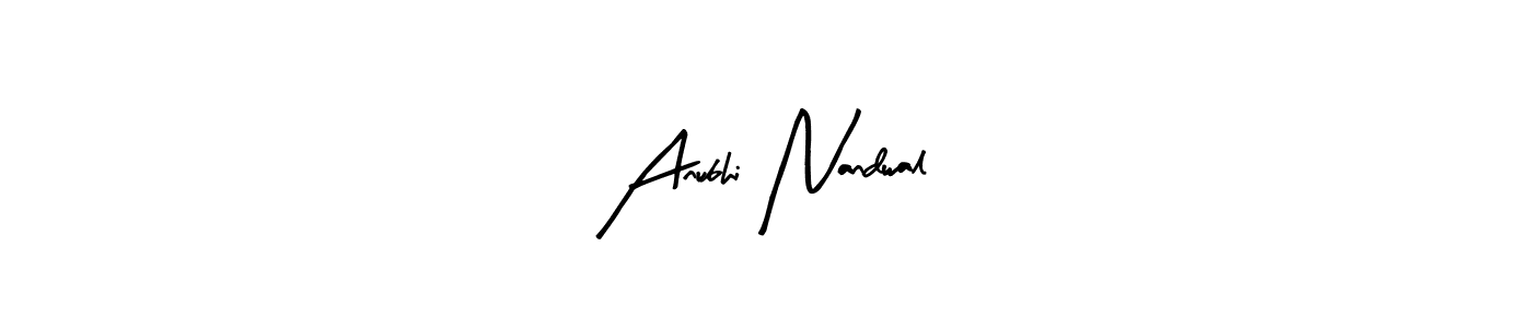 Similarly Arty Signature is the best handwritten signature design. Signature creator online .You can use it as an online autograph creator for name Anubhi Nandwal. Anubhi Nandwal signature style 8 images and pictures png