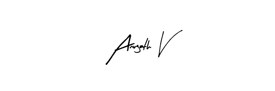 How to make Anugath V name signature. Use Arty Signature style for creating short signs online. This is the latest handwritten sign. Anugath V signature style 8 images and pictures png