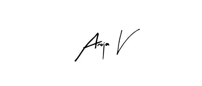 Use a signature maker to create a handwritten signature online. With this signature software, you can design (Arty Signature) your own signature for name Anuja V. Anuja V signature style 8 images and pictures png