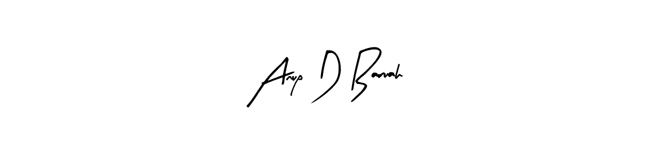 Similarly Arty Signature is the best handwritten signature design. Signature creator online .You can use it as an online autograph creator for name Anup D Baruah. Anup D Baruah signature style 8 images and pictures png