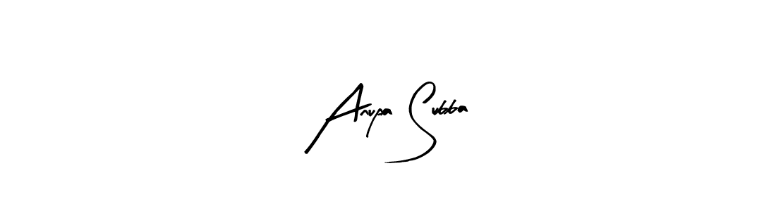 Arty Signature is a professional signature style that is perfect for those who want to add a touch of class to their signature. It is also a great choice for those who want to make their signature more unique. Get Anupa Subba name to fancy signature for free. Anupa Subba signature style 8 images and pictures png