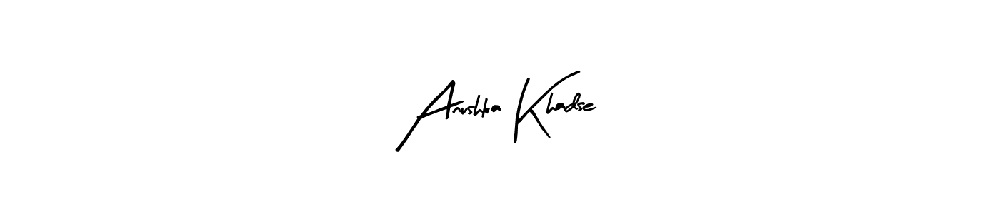 Create a beautiful signature design for name Anushka Khadse. With this signature (Arty Signature) fonts, you can make a handwritten signature for free. Anushka Khadse signature style 8 images and pictures png