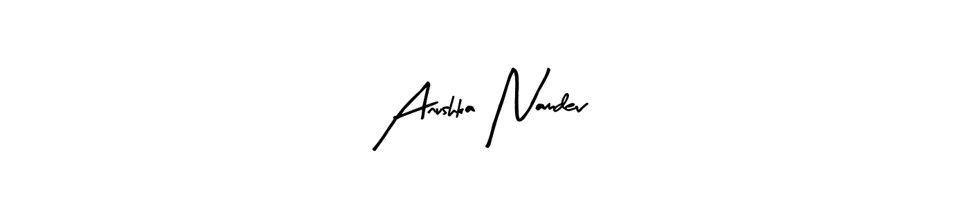 Create a beautiful signature design for name Anushka Namdev. With this signature (Arty Signature) fonts, you can make a handwritten signature for free. Anushka Namdev signature style 8 images and pictures png
