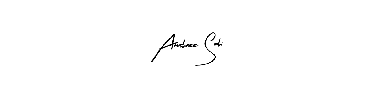 if you are searching for the best signature style for your name Anushree Sahi. so please give up your signature search. here we have designed multiple signature styles  using Arty Signature. Anushree Sahi signature style 8 images and pictures png