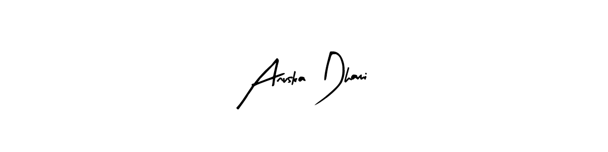 Here are the top 10 professional signature styles for the name Anuska Dhami. These are the best autograph styles you can use for your name. Anuska Dhami signature style 8 images and pictures png