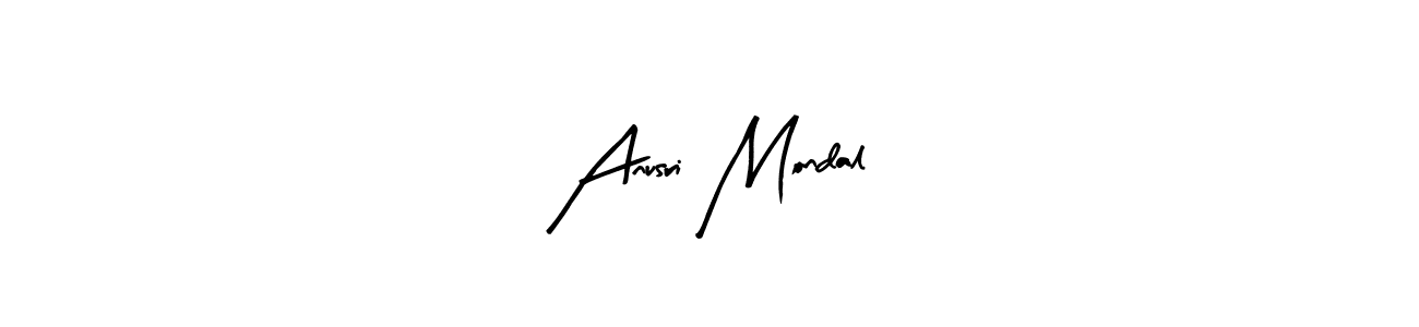 Arty Signature is a professional signature style that is perfect for those who want to add a touch of class to their signature. It is also a great choice for those who want to make their signature more unique. Get Anusri Mondal name to fancy signature for free. Anusri Mondal signature style 8 images and pictures png