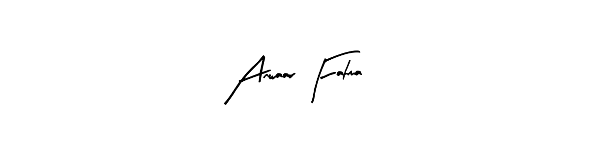 Make a beautiful signature design for name Anwaar Fatma. Use this online signature maker to create a handwritten signature for free. Anwaar Fatma signature style 8 images and pictures png