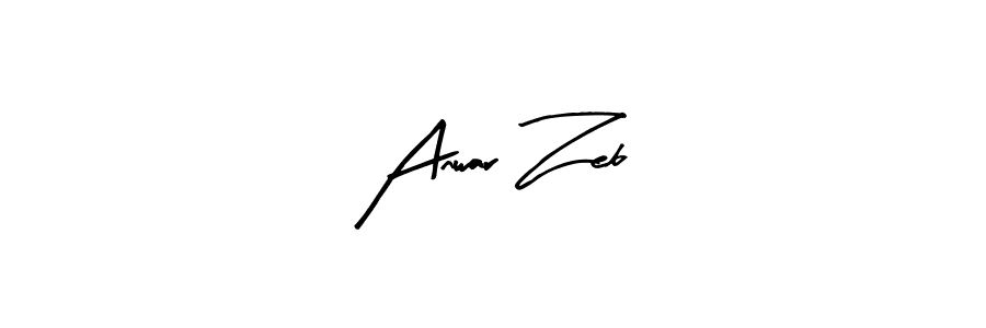 Arty Signature is a professional signature style that is perfect for those who want to add a touch of class to their signature. It is also a great choice for those who want to make their signature more unique. Get Anwar Zeb name to fancy signature for free. Anwar Zeb signature style 8 images and pictures png