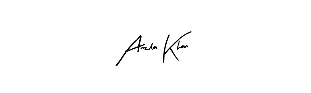 Create a beautiful signature design for name Anzla Khan. With this signature (Arty Signature) fonts, you can make a handwritten signature for free. Anzla Khan signature style 8 images and pictures png