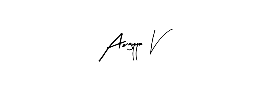 The best way (Arty Signature) to make a short signature is to pick only two or three words in your name. The name Aongyya V include a total of six letters. For converting this name. Aongyya V signature style 8 images and pictures png