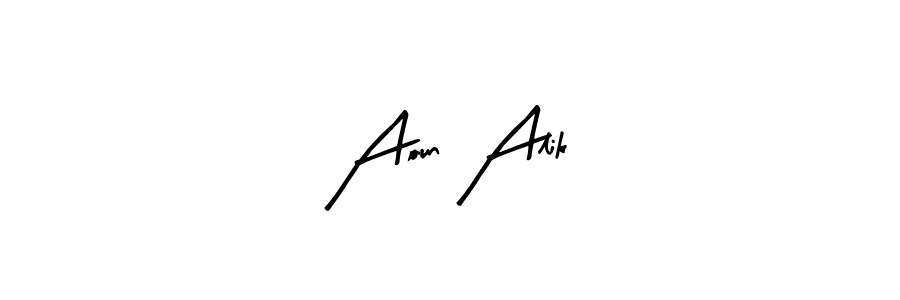 Similarly Arty Signature is the best handwritten signature design. Signature creator online .You can use it as an online autograph creator for name Aoun Alik. Aoun Alik signature style 8 images and pictures png