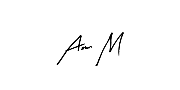 Design your own signature with our free online signature maker. With this signature software, you can create a handwritten (Arty Signature) signature for name Aown M. Aown M signature style 8 images and pictures png