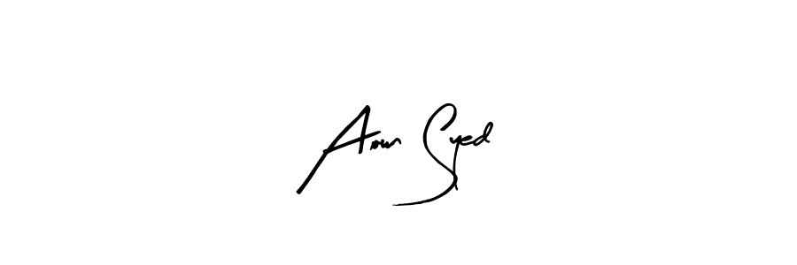 It looks lik you need a new signature style for name Aown Syed. Design unique handwritten (Arty Signature) signature with our free signature maker in just a few clicks. Aown Syed signature style 8 images and pictures png