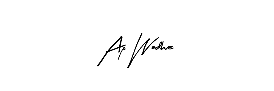 How to make Ap Wadhve name signature. Use Arty Signature style for creating short signs online. This is the latest handwritten sign. Ap Wadhve signature style 8 images and pictures png