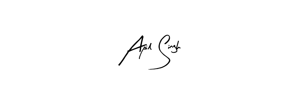 The best way (Arty Signature) to make a short signature is to pick only two or three words in your name. The name Apil Singh include a total of six letters. For converting this name. Apil Singh signature style 8 images and pictures png