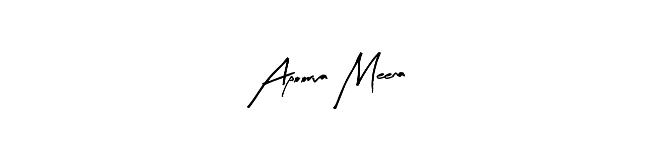 Create a beautiful signature design for name Apoorva Meena. With this signature (Arty Signature) fonts, you can make a handwritten signature for free. Apoorva Meena signature style 8 images and pictures png