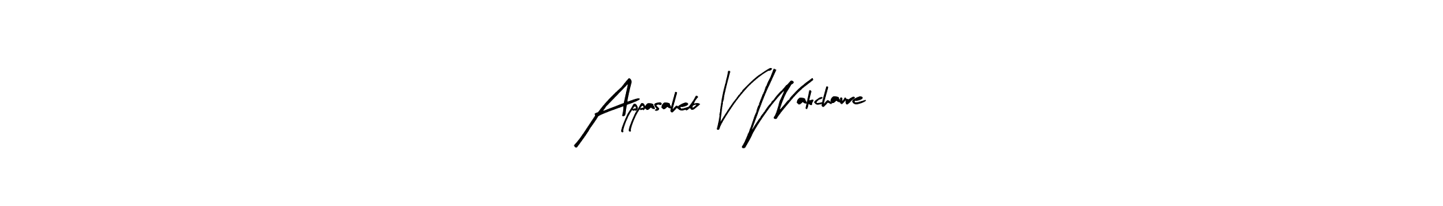 if you are searching for the best signature style for your name Appasaheb V Wakchaure. so please give up your signature search. here we have designed multiple signature styles  using Arty Signature. Appasaheb V Wakchaure signature style 8 images and pictures png
