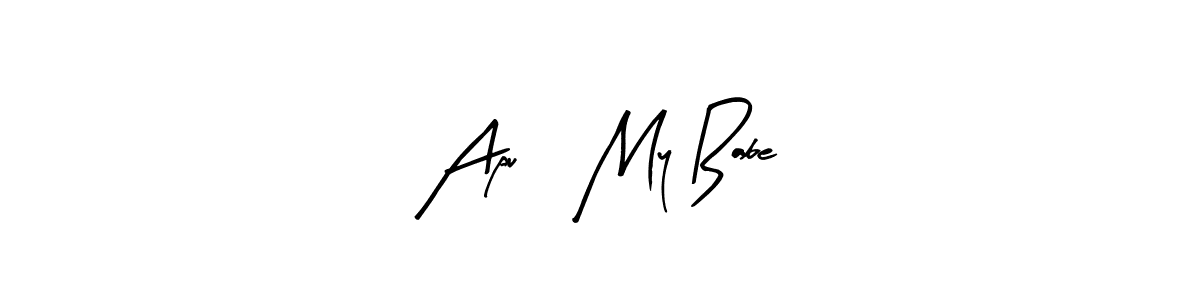 You should practise on your own different ways (Arty Signature) to write your name (Apu, My Babe) in signature. don't let someone else do it for you. Apu, My Babe signature style 8 images and pictures png