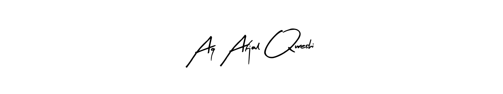 How to make Aq Afjal Qureshi name signature. Use Arty Signature style for creating short signs online. This is the latest handwritten sign. Aq Afjal Qureshi signature style 8 images and pictures png