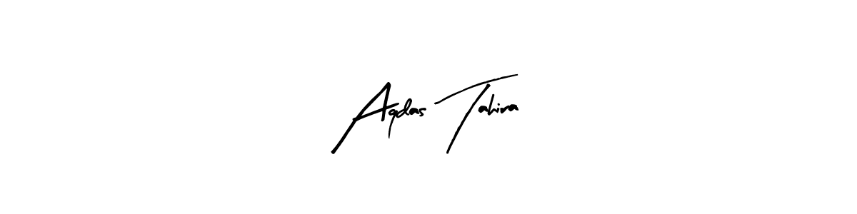 Make a beautiful signature design for name Aqdas Tahira. With this signature (Arty Signature) style, you can create a handwritten signature for free. Aqdas Tahira signature style 8 images and pictures png