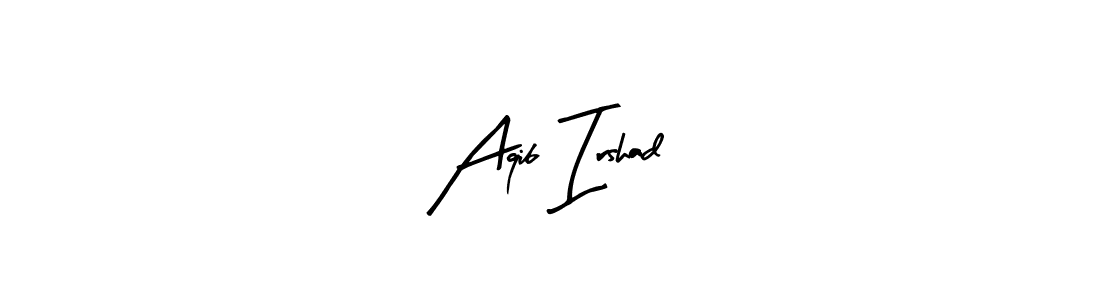 if you are searching for the best signature style for your name Aqib Irshad. so please give up your signature search. here we have designed multiple signature styles  using Arty Signature. Aqib Irshad signature style 8 images and pictures png