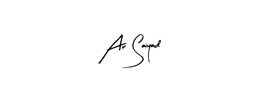 Similarly Arty Signature is the best handwritten signature design. Signature creator online .You can use it as an online autograph creator for name Ar Saiyad. Ar Saiyad signature style 8 images and pictures png