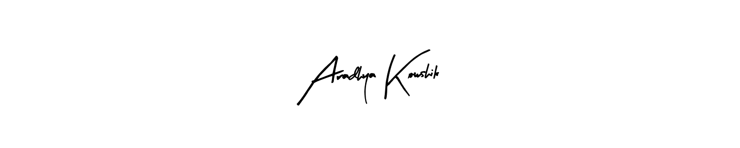 The best way (Arty Signature) to make a short signature is to pick only two or three words in your name. The name Aradhya Kowshik include a total of six letters. For converting this name. Aradhya Kowshik signature style 8 images and pictures png