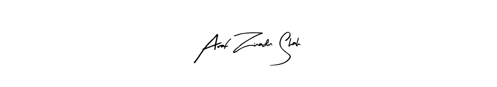 How to make Araf Zinadin Shah name signature. Use Arty Signature style for creating short signs online. This is the latest handwritten sign. Araf Zinadin Shah signature style 8 images and pictures png