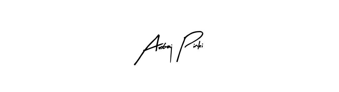 You should practise on your own different ways (Arty Signature) to write your name (Arbaj Pinki) in signature. don't let someone else do it for you. Arbaj Pinki signature style 8 images and pictures png