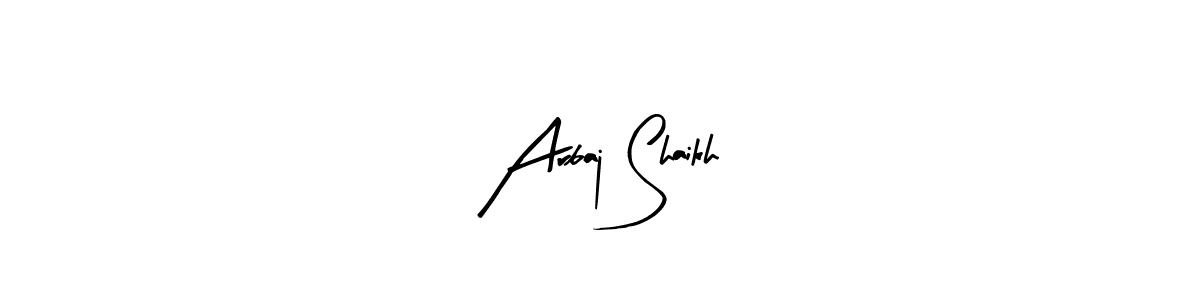 Make a beautiful signature design for name Arbaj Shaikh. With this signature (Arty Signature) style, you can create a handwritten signature for free. Arbaj Shaikh signature style 8 images and pictures png