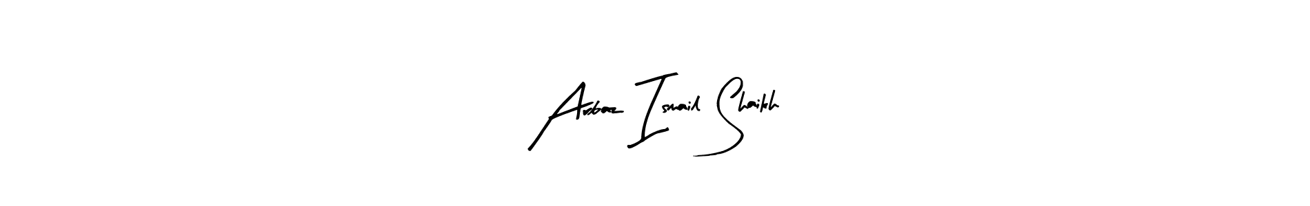 You can use this online signature creator to create a handwritten signature for the name Arbaz Ismail Shaikh. This is the best online autograph maker. Arbaz Ismail Shaikh signature style 8 images and pictures png