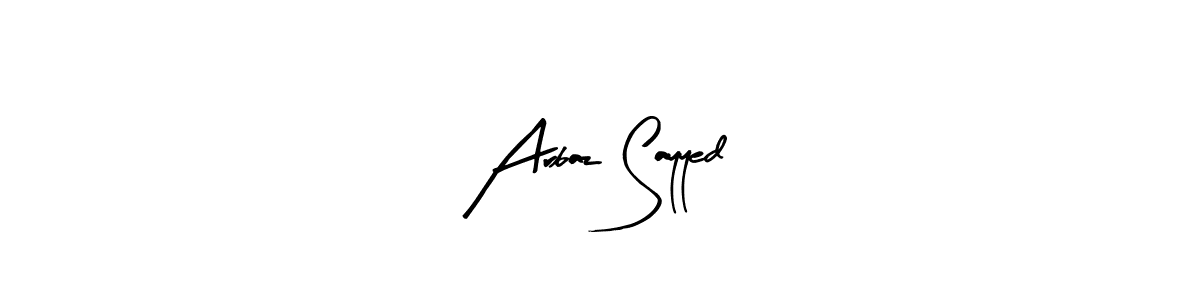 Use a signature maker to create a handwritten signature online. With this signature software, you can design (Arty Signature) your own signature for name Arbaz Sayyed. Arbaz Sayyed signature style 8 images and pictures png