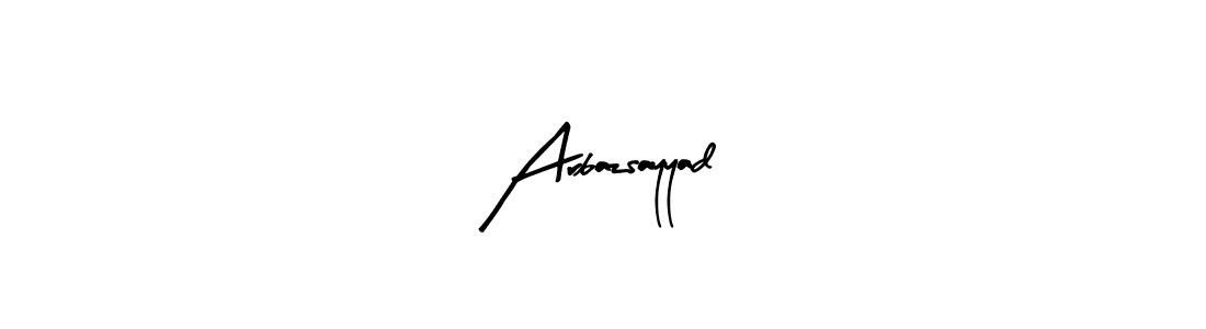 Arty Signature is a professional signature style that is perfect for those who want to add a touch of class to their signature. It is also a great choice for those who want to make their signature more unique. Get Arbazsayyad name to fancy signature for free. Arbazsayyad signature style 8 images and pictures png