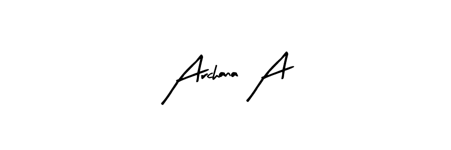 It looks lik you need a new signature style for name Archana A. Design unique handwritten (Arty Signature) signature with our free signature maker in just a few clicks. Archana A signature style 8 images and pictures png