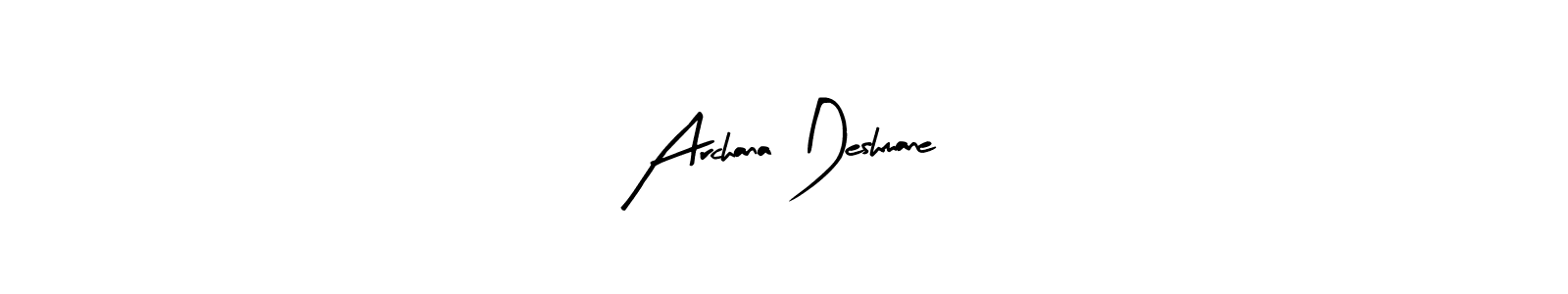 How to make Archana Deshmane name signature. Use Arty Signature style for creating short signs online. This is the latest handwritten sign. Archana Deshmane signature style 8 images and pictures png