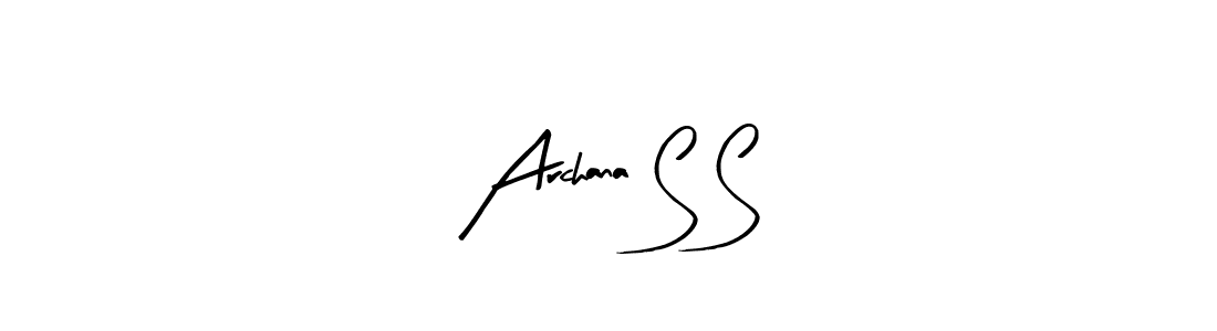 Use a signature maker to create a handwritten signature online. With this signature software, you can design (Arty Signature) your own signature for name Archana S S. Archana S S signature style 8 images and pictures png