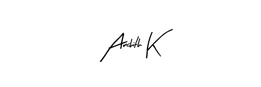 Make a beautiful signature design for name Archith K. Use this online signature maker to create a handwritten signature for free. Archith K signature style 8 images and pictures png