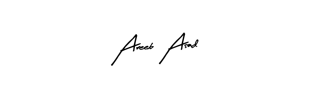 Create a beautiful signature design for name Areeb Asad. With this signature (Arty Signature) fonts, you can make a handwritten signature for free. Areeb Asad signature style 8 images and pictures png