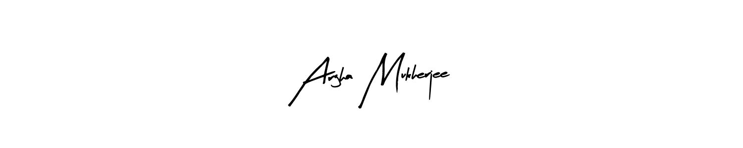 Arty Signature is a professional signature style that is perfect for those who want to add a touch of class to their signature. It is also a great choice for those who want to make their signature more unique. Get Argha Mukherjee name to fancy signature for free. Argha Mukherjee signature style 8 images and pictures png