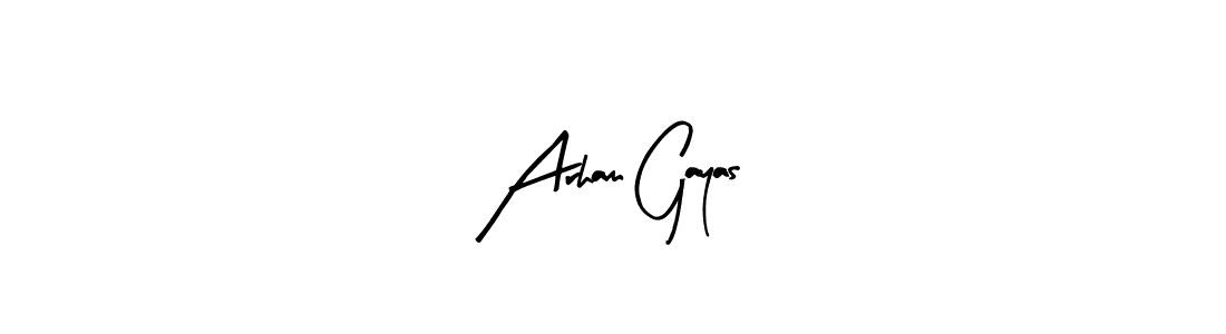 Design your own signature with our free online signature maker. With this signature software, you can create a handwritten (Arty Signature) signature for name Arham Gayas. Arham Gayas signature style 8 images and pictures png