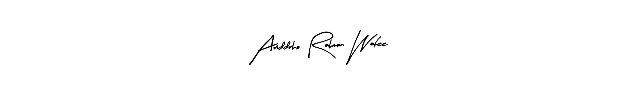 Similarly Arty Signature is the best handwritten signature design. Signature creator online .You can use it as an online autograph creator for name Ariddrho Rahman Wafee. Ariddrho Rahman Wafee signature style 8 images and pictures png